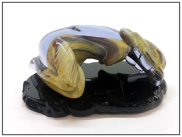Dino Rosin Original Murano Glass Sculpture Signed Female Nude Figurative Artwork