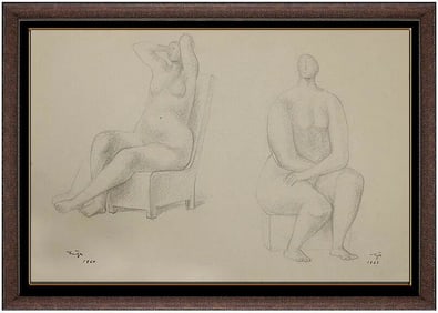 Francisco Zuniga Original Drawing Hand Signed Twice Female Portrait Artwork