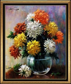 Arthur Sarnoff Original Oil Painting On Canvas Signed Illustration Still Life Artwork