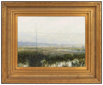 John Stanford Original Oil Painting On Board Signed Landscape Framed Artwork