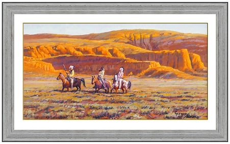 Gregory Sievers Original Oil Painting On Board Signed Native American Landscape Artwork