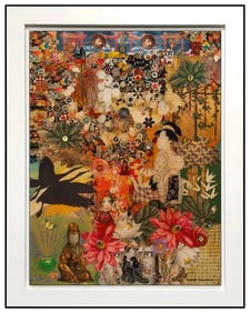 Robert Swedroe Original Mixed Media Collage On Board Signed Modern Framed Artwork