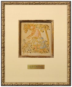 Lucien Pissarro Original Hand Signed Woodcut Etching Figurative Landscape Framed Artwork