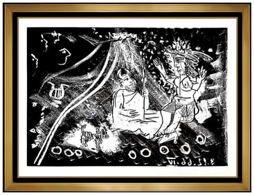 Pablo Picasso Le Cocu Magnifique Original Etching Hand Signed Cubist Portrait Framed Artwork