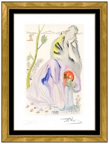 Salvador Dali Paradise Canto 21 Original Woodcut Etching Hand Signed Framed Artwork