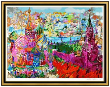 Leroy Neiman Red Square Panorama Original Hand Signed Color Serigraph Framed Artwork
