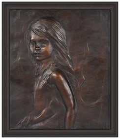 Glenna Goodacre Original Bronze Relief Sculpture Signed Annie Figure Artwork