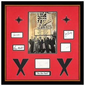 The Rat Pack Original Framed Memorabilia Photo And Signatures Music Artwork