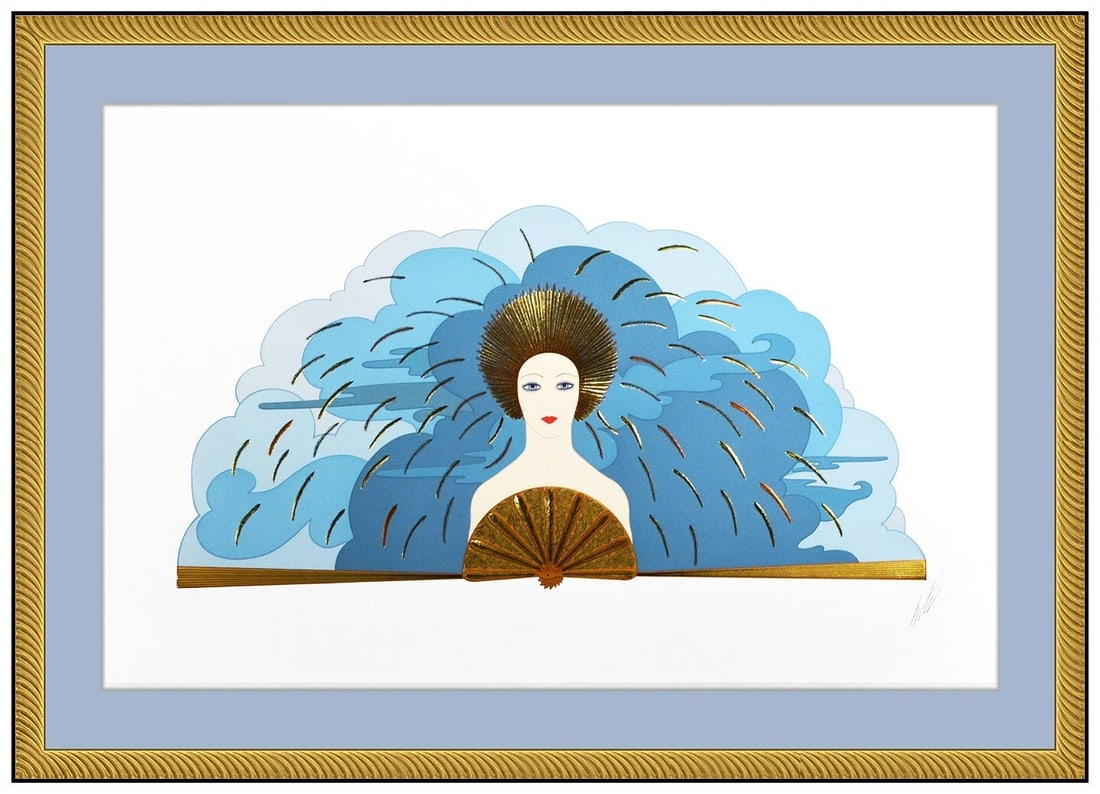 Erte The Storm Original Embossed Color Serigraph Hand Signed Ballet Set Design Framed Artwork: This lot includes:Gallery COA & in-house shipping (*insurance and international shipping for an additional charge)Artist: ErteTitle: The StormMedium: SerigraphSize: 26” x 38” Framed: 33&rd