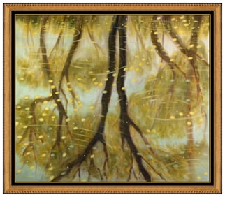 Maurizio Di Vincenzo Signed Original Large Oil Water Landscape Painting