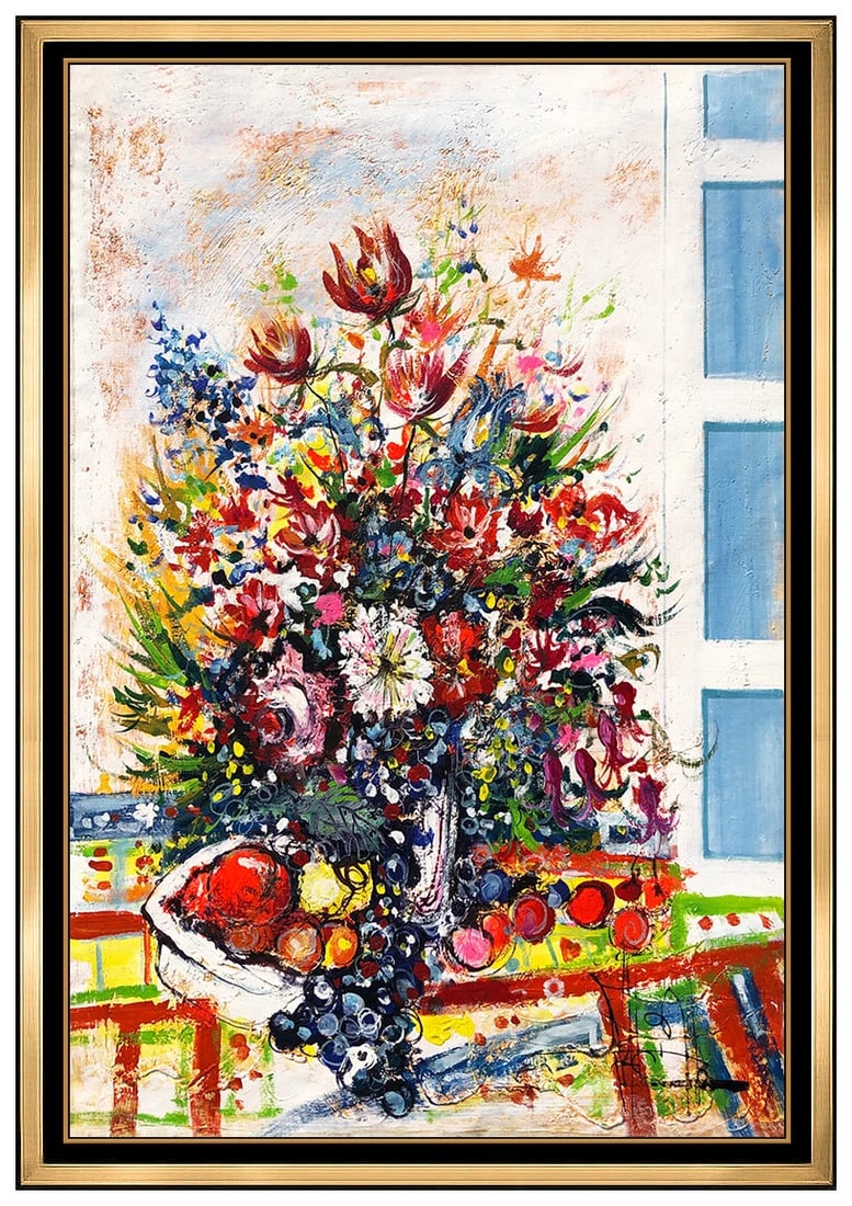 Guy Dessapt Signed Original Large Oil Floral Still Life Painting Canvas (1 of 5)