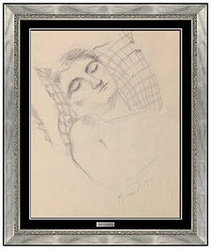 Milton Avery Signed Original Pencil Female Figure Painting Framed: This lot includes:Gallery COA & in-houseshipping (*insurance and international shipping for an additional charge)Artist: Milton AveryTitle: Resting WomanMedium: Original Pencil drawing on paperSize: 1