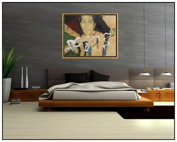 Raul Cordero Signed Original Large Oil Figurative Painting Canvas