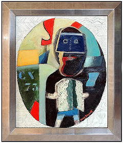 Max Papart Signed Original Oil Cubism Portrait Painting Canvas: This Lot Includes:Gallery Coa & in-houseShipping (*Insurance And International Shipping For An Additional Charge)Artist: Max PapartTitle: EcolierMedium: Oil Painting On CanvasSize: 18.5" x 15"Framed: