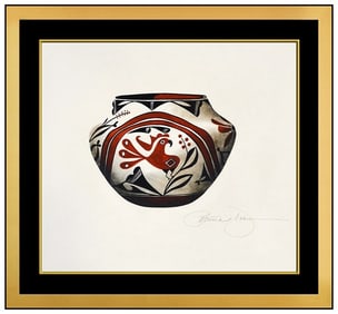 Patricia Dobson Signed Original Acrylic Vase Painting Board Framed