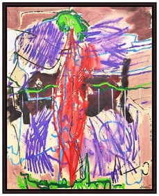 Francois Arnal Signed Original Large Oil Abstract Painting Canvas