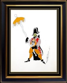 Erte Signed Original Gouache Folies Bergere Costume Painting