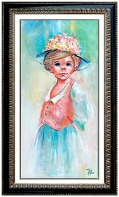 Tony Crosse Signed Original Oil Female Portrait Modern Painting
