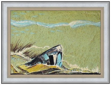 Nicolai Kuvshinoff Signed Original Nautical Painting Canvas Framed