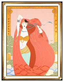 Lillian Shao Signed Original Acrylic Female Seascape Painting Canvas