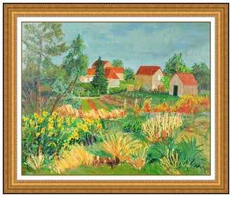 Florence Arven Signed Original Oil Landscape Painting Canvas Framed