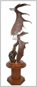 Don Stone Signed Original Large Hand Carved Wood Eagle Sculpture