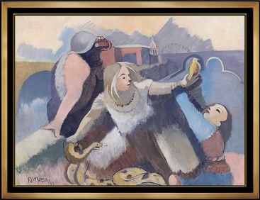 Robert Casper Signed Original Large Modern Portrait Acrylic Painting