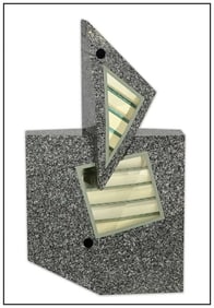 William Carlson Signed Pragnanz Series Granite Glass Abstract Sculpture