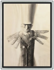 Joseph Piccillo Signed Original Large Charcoal Figurative Drawing