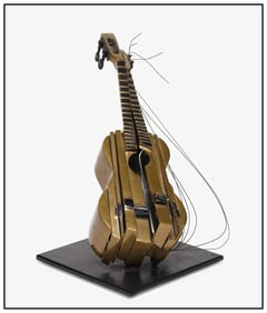 Pierre Arman Signed Original Segmented Guitar Bronze Sculpture