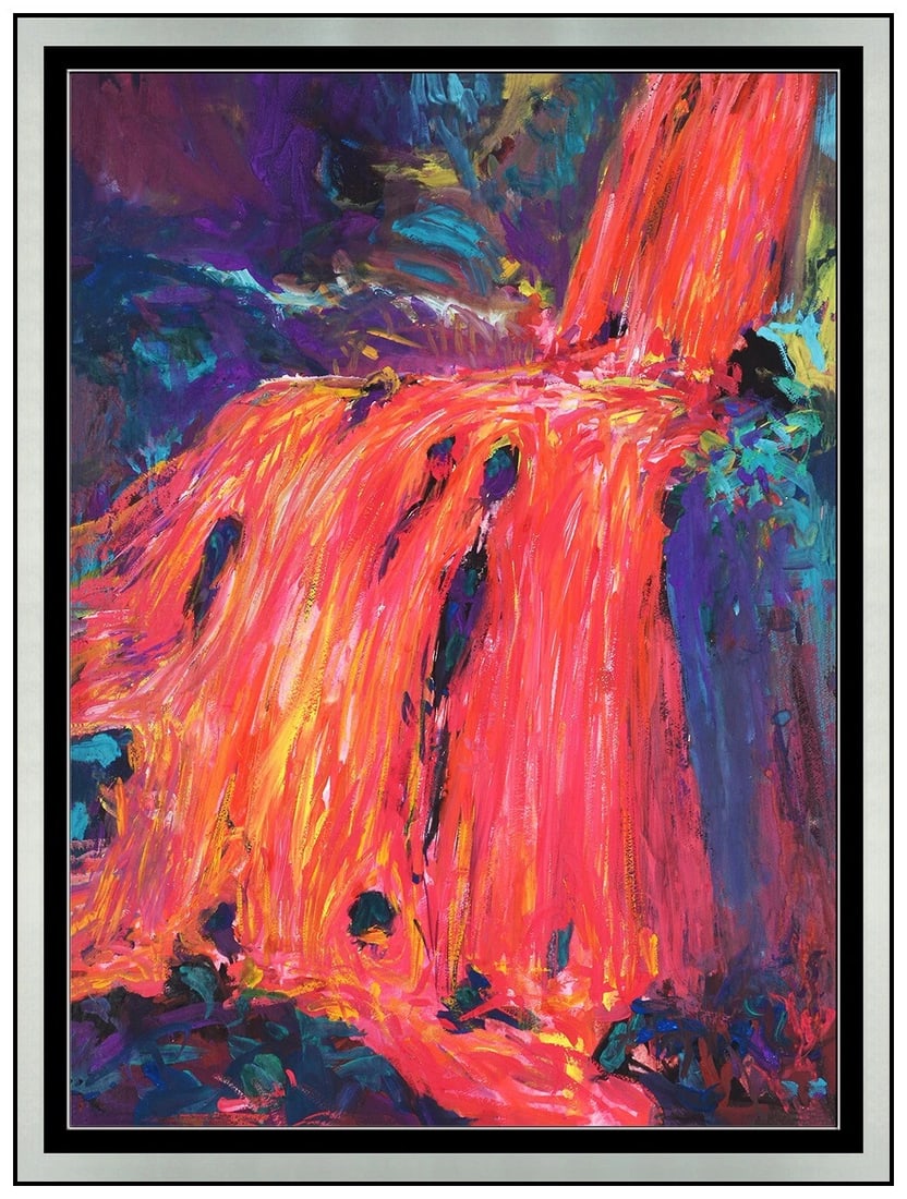 Robert Schaberl Signed Original Abstract Landscape Oil Painting Framed: This lot includes:Gallery COA & in-houseshipping (*insurance and international shipping for an additional charge)Artist: Robert SchaberlTitle: WaterfallMedium: Oil PaintingSize: 27” x 20”F