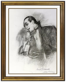 Leroy Neiman Signed Original Count Dracula Charcoal Drawing