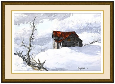 James Keirstead Signed Original Oil Landscape Painting Board Framed