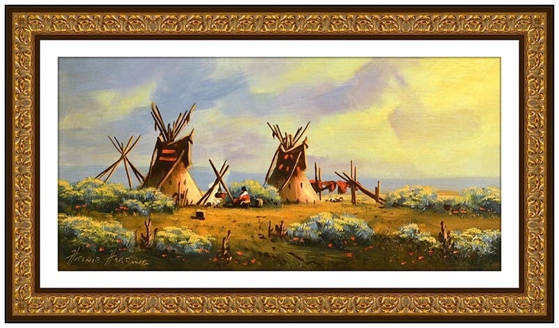 Heinie Hartwig Signed Original Oil Western Landscape Painting Board (1 of 4)