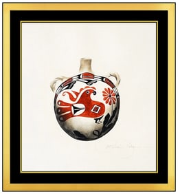 Patricia Dobson Signed Original Vase Acrylic Still Life Painting Framed