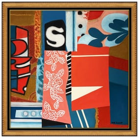 Max Papart Signed Original Large Abstract Oil Painting Canvas Framed