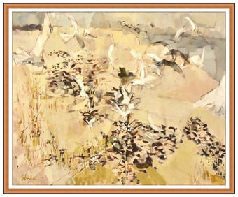 Shirl Goedike Signed Original Large Oil Seascape Painting Canvas