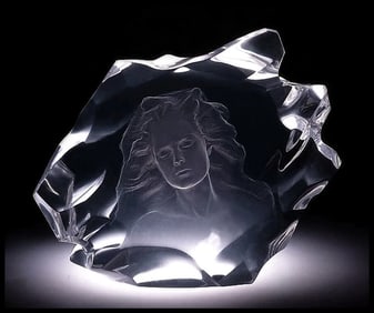 Frederick Hart Signed Illuminata I Acrylic Female Portrait Sculpture