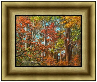 Charles S Jarboe Signed Original Oil Landscape Painting on Board Framed