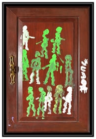 Purvis Young Signed Original Oil Modern Abstract Painting on Board Framed