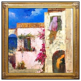 Pino Daeni Signed Original Large Oil Italian Landscape Painting Canvas