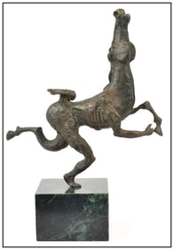 David Huenergardt Signed Original Full Round Equus Bronze Sculpture