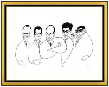 Al Hirschfeld Signed Original The Sopranos Lithograph Caricature Framed