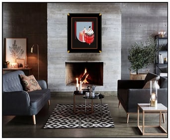 Erte Signed Embossed The Mirror Serigraph Fashion Art Deco Dress