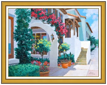 Ronni Pastorini Signed Original Large Cityscape Painting on Canvas Framed