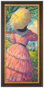 Tom Perkinson Signed Original Large Oil Female Portrait Painting Canvas