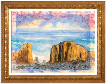 Brett Livingstone Strong Signed Original Watercolor Western Landscape