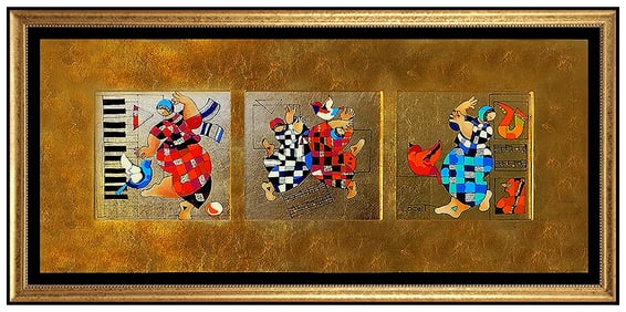 Dorit Levi Signed Original Large Oil Music Female Portrait Painting Board