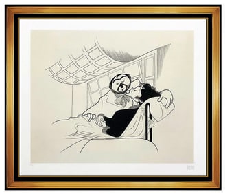Al Hirschfeld Signed Original Pavarotti Scotto La Boheme Etching