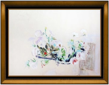 Hobson Pittman Signed Original Pastel Floral Still Life Painting Framed
